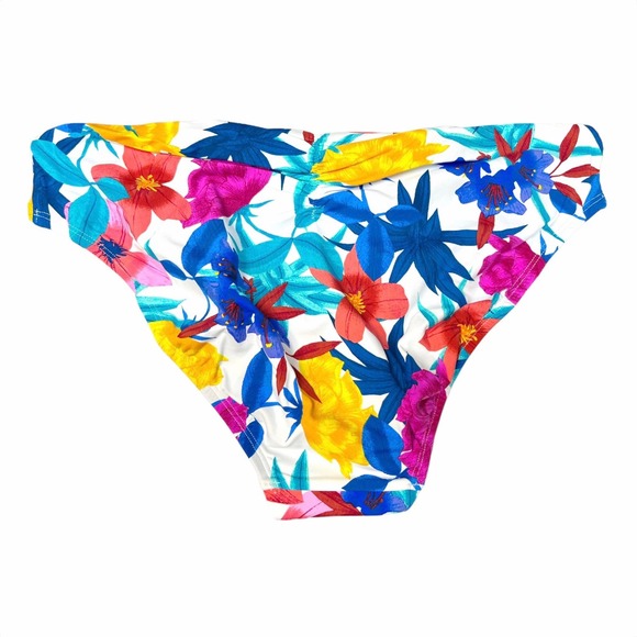 BLEU ROD BEATTIE Floral High Waisted Swim Bottoms White Multicolor Bikini 8 NWT - Picture 7 of 7